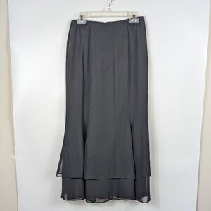 Adrianna Papell Evening Essentials Black Flowy Layered Skirt